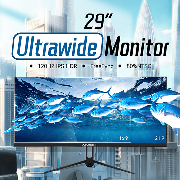 Новые поступления: 29-дюймовый монитор AEVISION, IPS-экран FHD 2560 X 1080, 120 Гц, сверхширокий монитор 21:9, низкое размытие при движении, синее мерцание, аудиовыход HDMI DP DisplayPort.