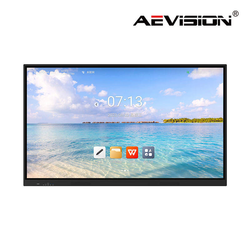 Vista frontale del pannello touch interattivo a LED da 85''